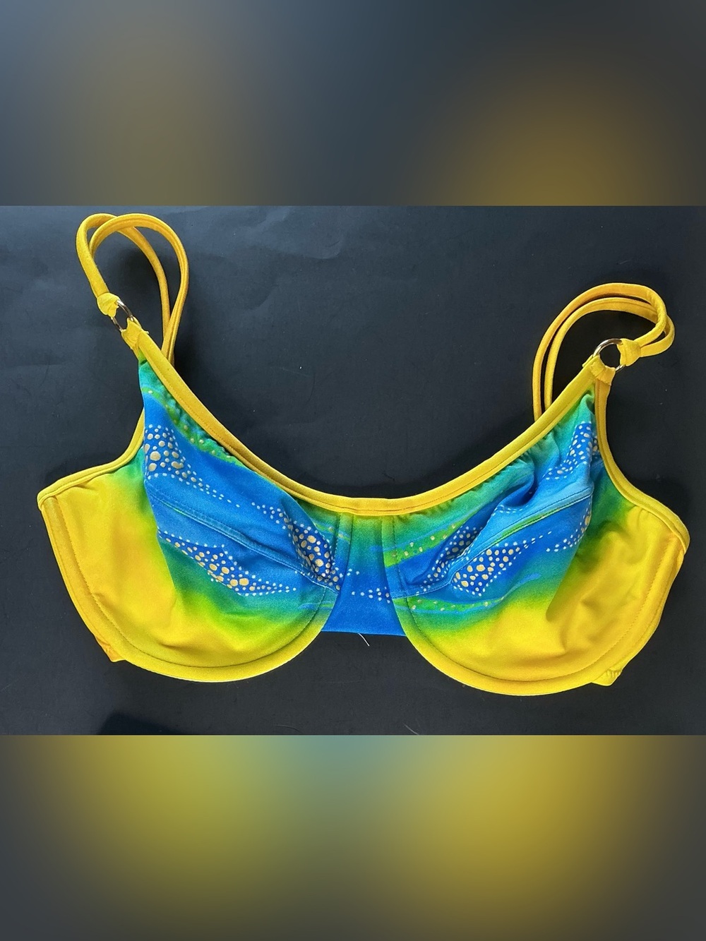Tara Grinna Underwire Swim Top in Yellow, Blue & Green